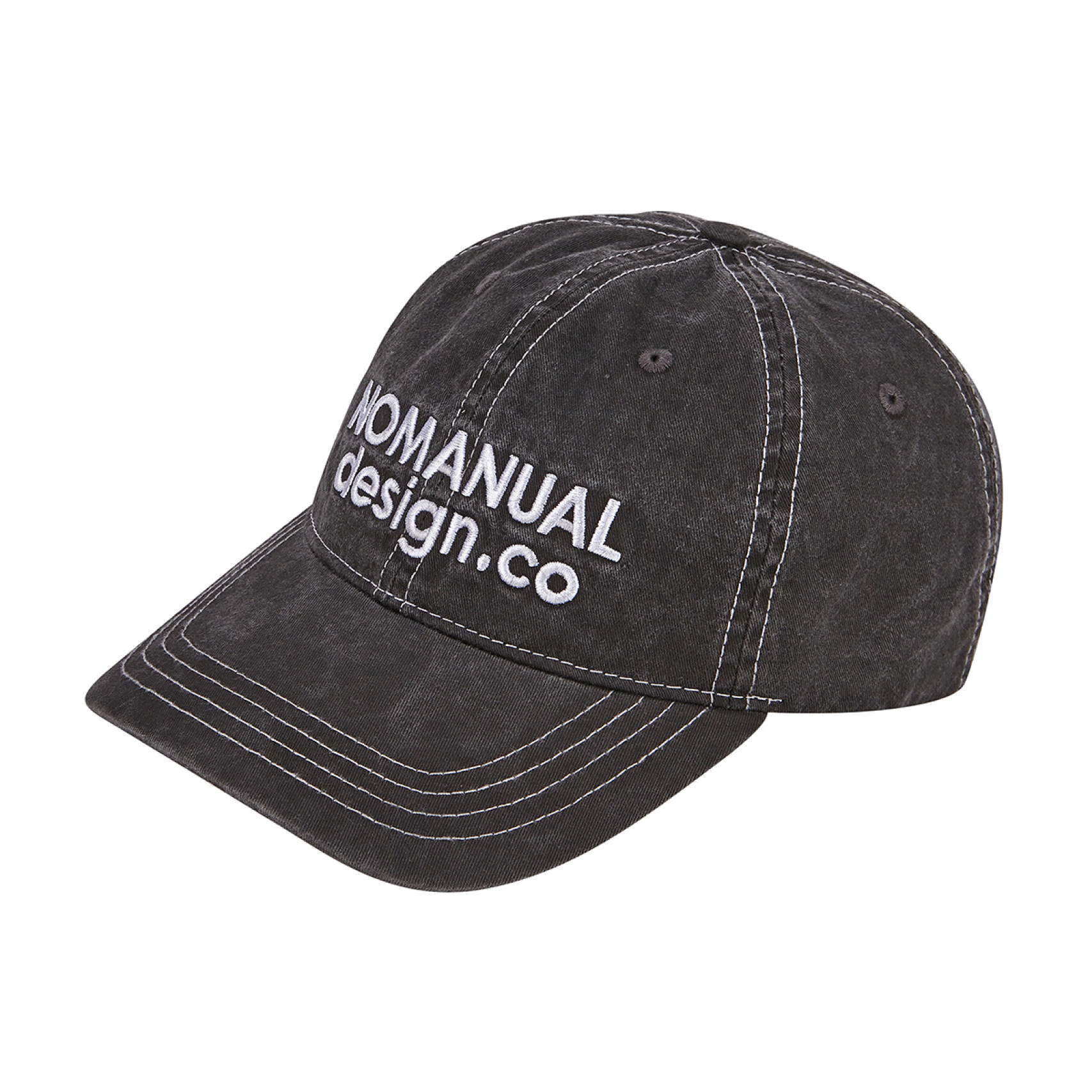 STITCHED BALL CAP - WASHED CHARCOAL